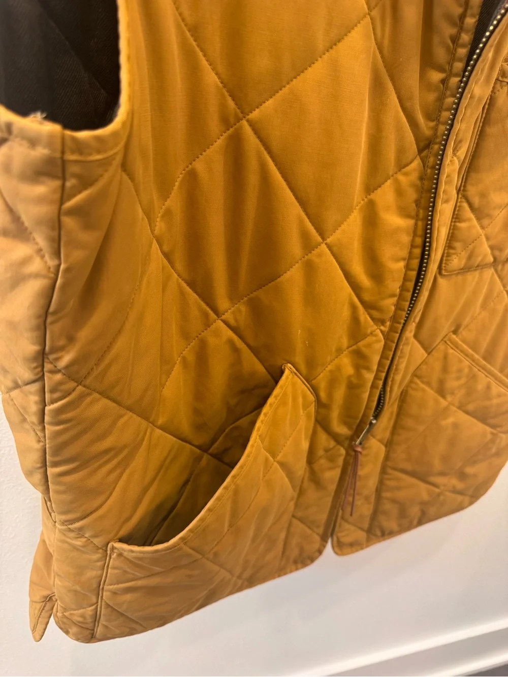 J Crew Quilted Men's Vest in Caramel Brown